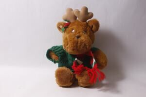 1986 Mervyn's Max the Reindeer Medium Plush Christmas Decor ~ 260812-WH 589